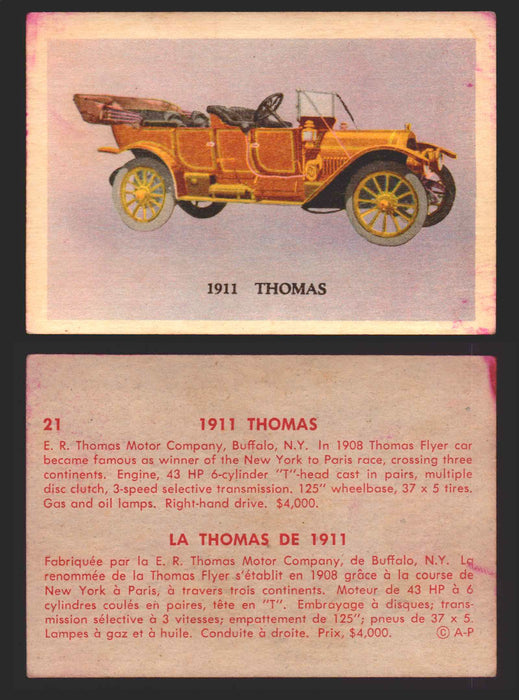 1959 Parkhurst Old Time Cars Vintage Trading Card You Pick Singles #1-64 V339-16 21	1911 Thomas  - TvMovieCards.com