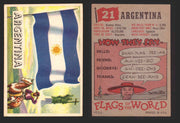 1956 Flags of the World Vintage Trading Cards You Pick Singles #1-#80 Topps 21	Argentina  - TvMovieCards.com