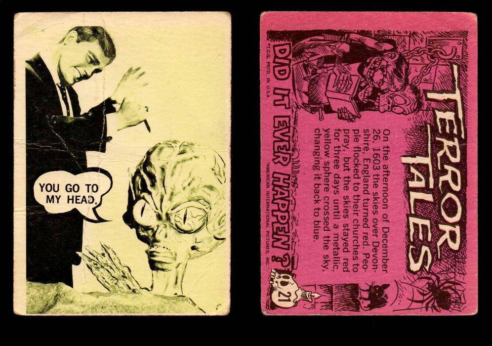 1967 Movie Monsters Terror Tales Vintage Trading Cards You Pick Singles #1-88 #21  - TvMovieCards.com