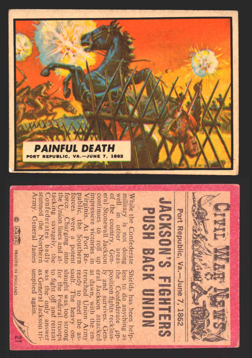 Civil War News Vintage Trading Cards A&BC Gum You Pick Singles #1-88 1965 21   Painful Death  - TvMovieCards.com