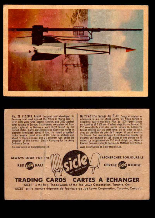 1959 Sicle Aircraft & Missile Canadian Vintage Trading Card U Pick Singles #1-25 #21 V-2  - TvMovieCards.com
