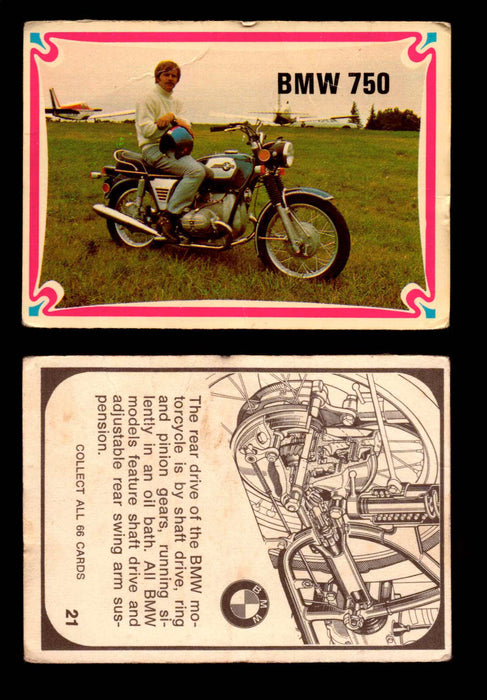 1972 Donruss Choppers & Hot Bikes Vintage Trading Card You Pick Singles #1-66 #21   BMW 750 (creased)  - TvMovieCards.com