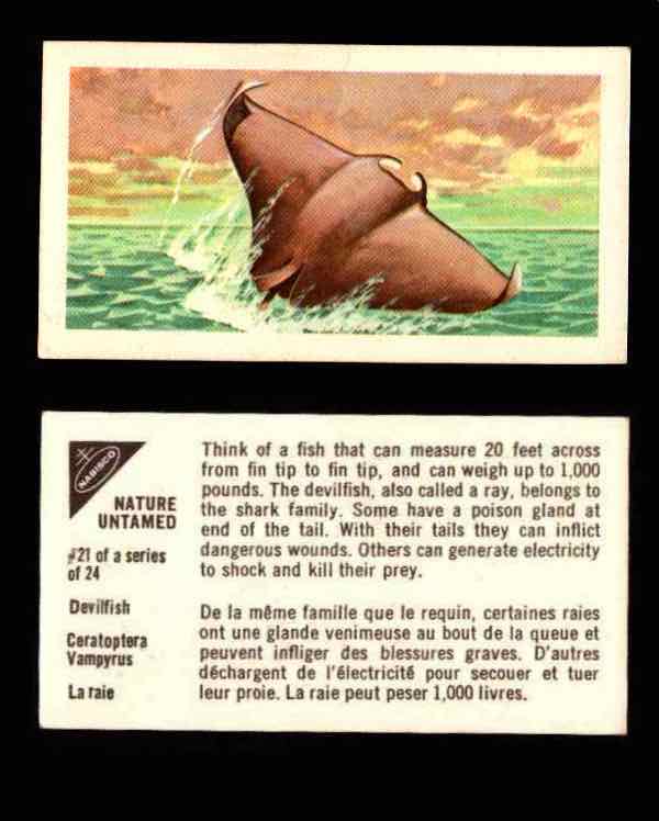Nature Untamed Nabisco Vintage Trading Cards You Pick Singles #1-24 #21 Devilfish  - TvMovieCards.com