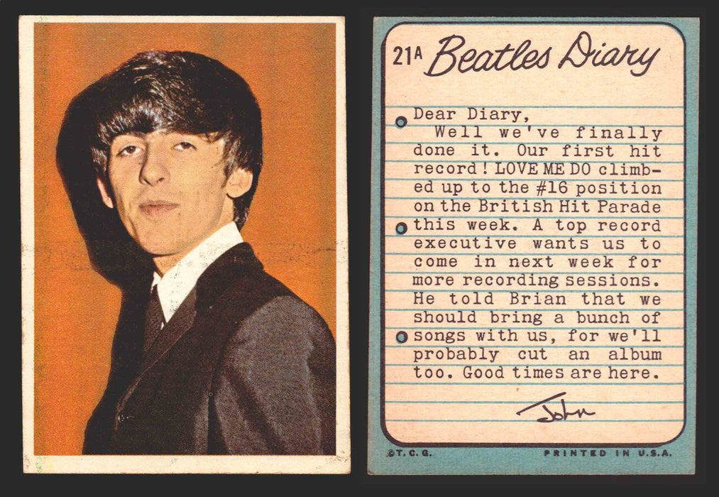 Beatles Diary Topps 1964 Vintage Trading Cards You Pick Singles #1A-#60A #	21	A  - TvMovieCards.com