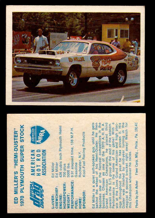 AHRA Official Drag Champs 1971 Fleer Vintage Trading Cards You Pick Singles 21   Ed Miller's "Hemi-Duster"                        1970 Plymouth Super Stock  - TvMovieCards.com