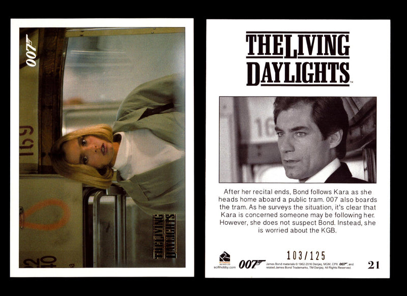 James Bond Archives The Living Daylights Gold Parallel Card You Pick Single 1-55 #21  - TvMovieCards.com