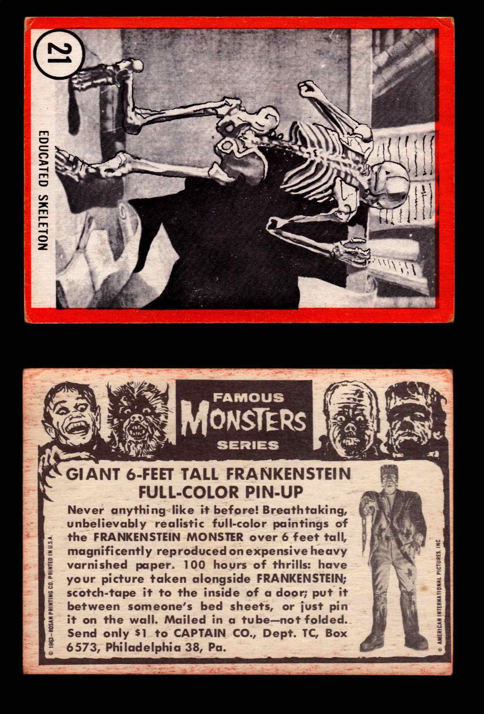 Famous Monsters 1963 Vintage Trading Cards You Pick Singles #1-64