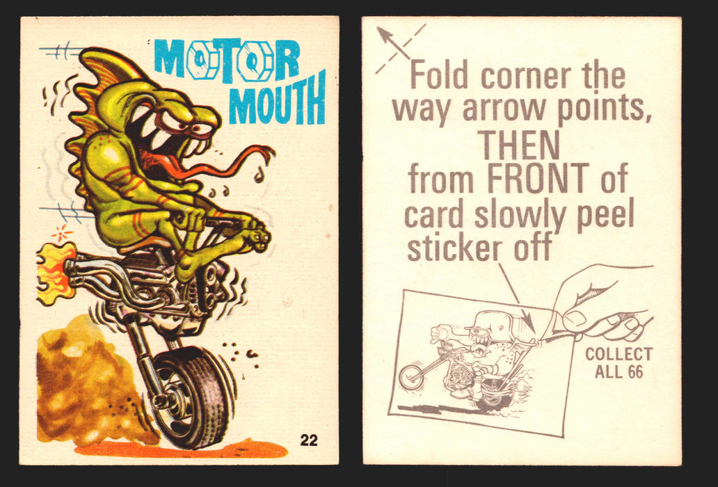 1972 Silly Cycles Donruss Vintage Trading Cards #1-66 You Pick Singles #22 Motor Mouth  - TvMovieCards.com