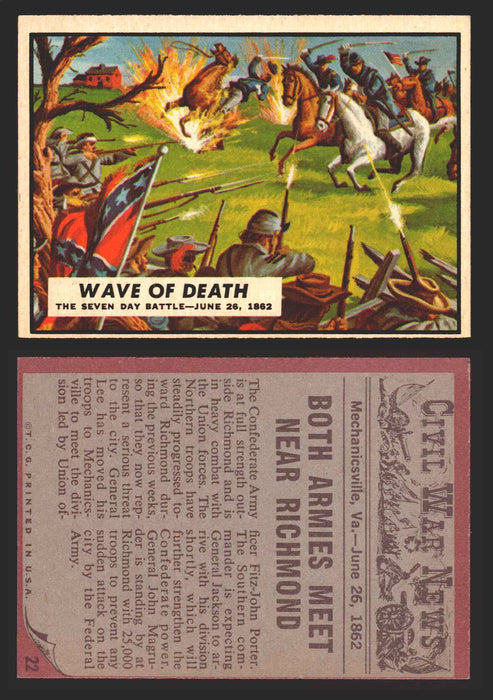 1962 Civil War News Topps TCG Trading Card You Pick Single Cards #1 - 88 22   Wave of Death  - TvMovieCards.com
