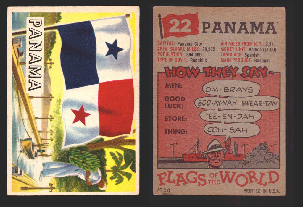 1956 Flags of the World Vintage Trading Cards You Pick Singles #1-#80 Topps 22	Panama  - TvMovieCards.com