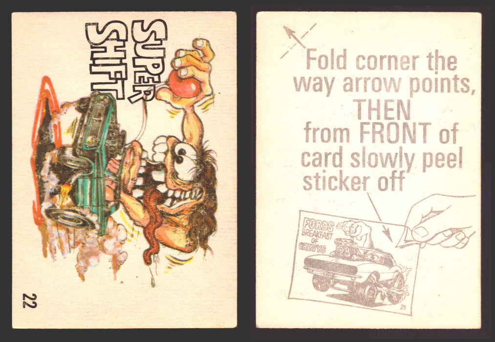 1969 Odd Rods Vintage Sticker Trading Cards #1-#44 You Pick Singles Donruss #	22	Super Shift  - TvMovieCards.com