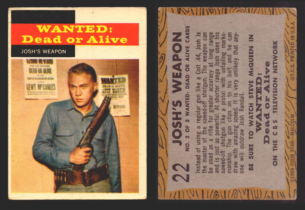1958 TV Westerns Topps Vintage Trading Cards You Pick Singles #1-71 22   Josh's Weapon  - TvMovieCards.com
