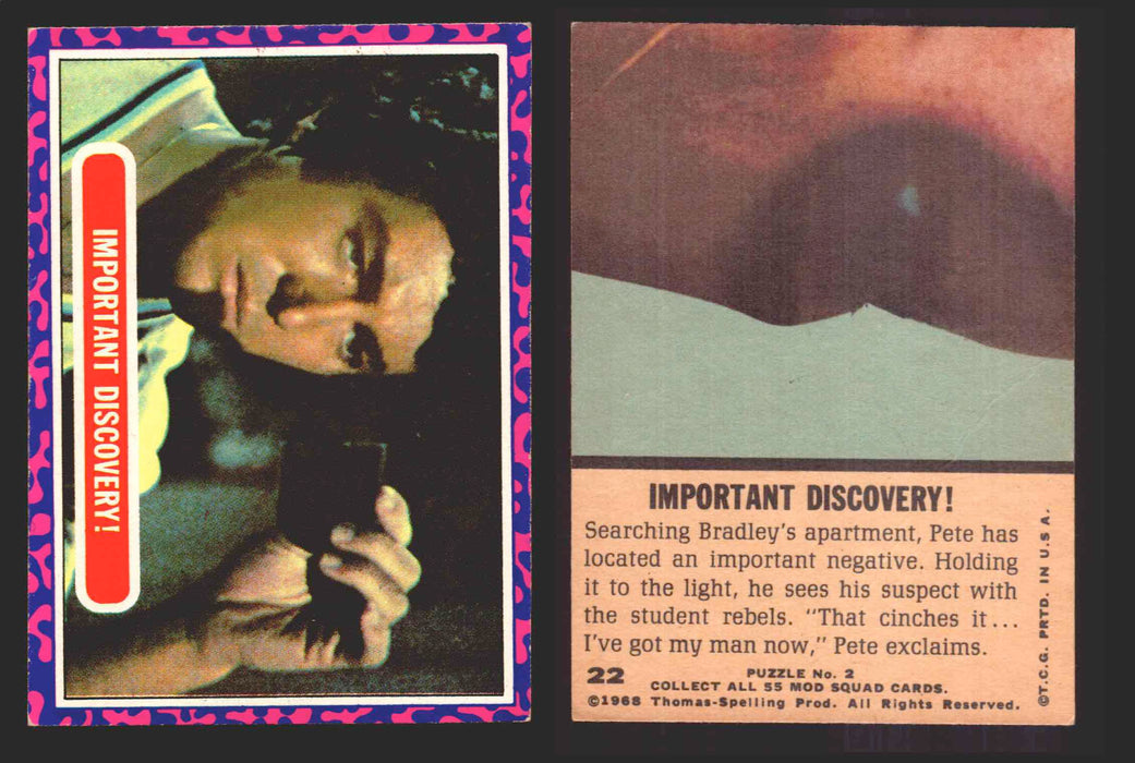 1969 The Mod Squad Vintage Trading Cards You Pick Singles #1-#55 Topps 22   Important Discovery!  - TvMovieCards.com