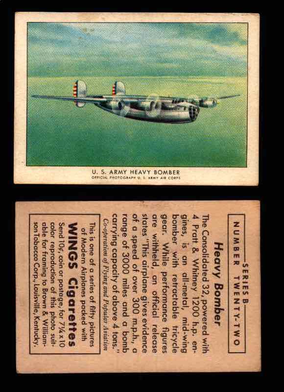 1941 Modern American Airplanes Series B Vintage Trading Cards Pick Singles #1-50 22	 	U.S. Army Heavy Bomber  - TvMovieCards.com