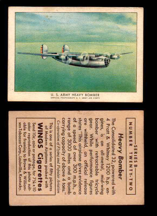 1941 Modern American Airplanes Series B Vintage Trading Cards Pick Singles #1-50 22	 	U.S. Army Heavy Bomber  - TvMovieCards.com