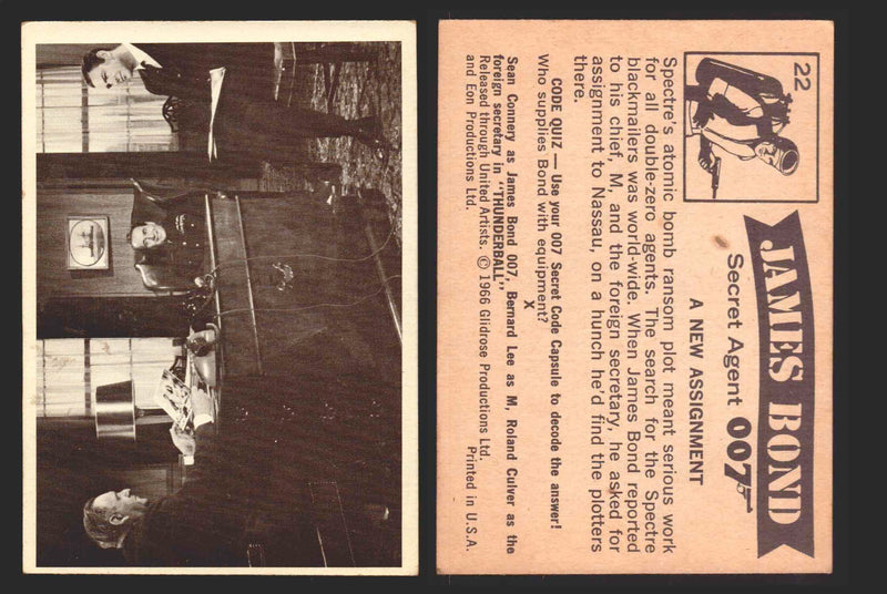 1966 James Bond 007 Thunderball Vintage Trading Cards You Pick Singles #1-66 22   A New Assignment  - TvMovieCards.com
