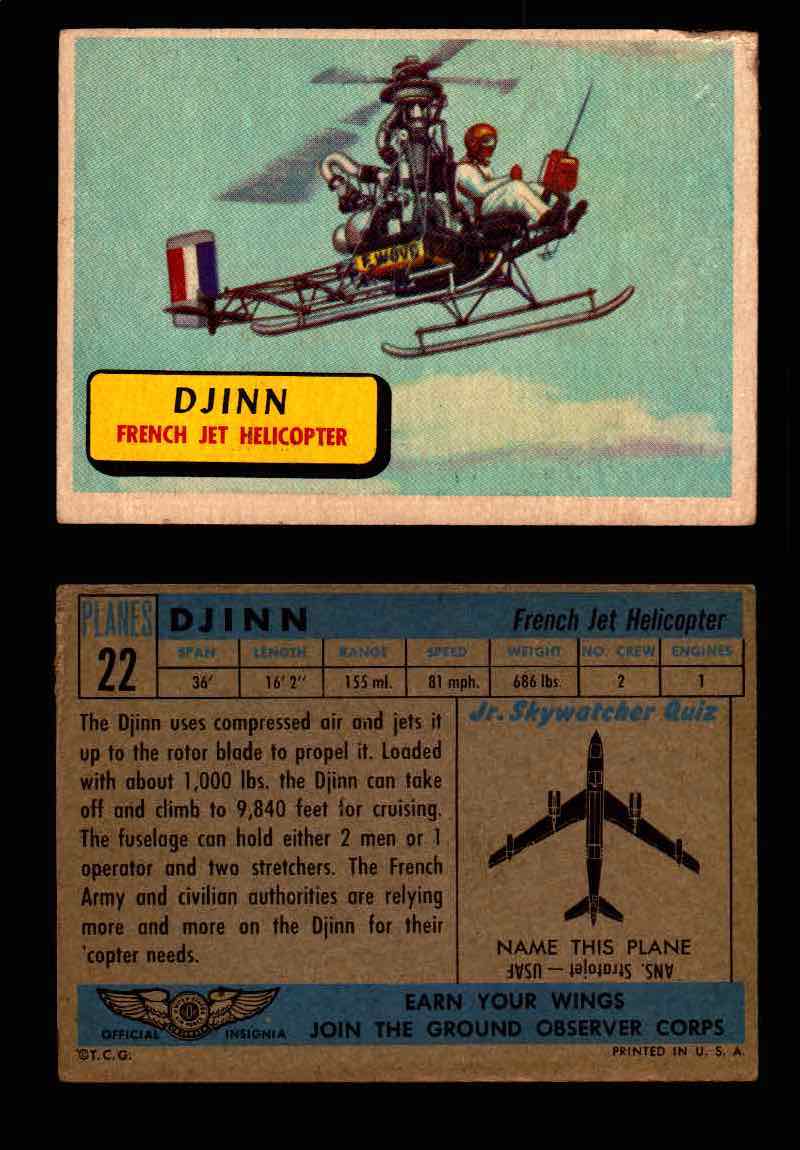 1957 Planes Series I Topps Vintage Card You Pick Singles #1-60 #22  - TvMovieCards.com