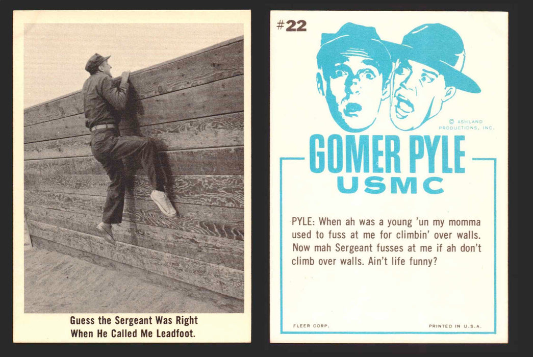 1965 Gomer Pyle Vintage Trading Cards You Pick Singles #1-66 Fleer 22   Guess the Sergeant was right when he called me lea  - TvMovieCards.com