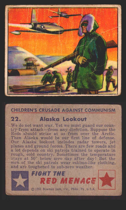 1951 Red Menace Vintage Trading Cards #1-48 You Pick Singles Bowman Gum 22   Alaska Lookout  - TvMovieCards.com