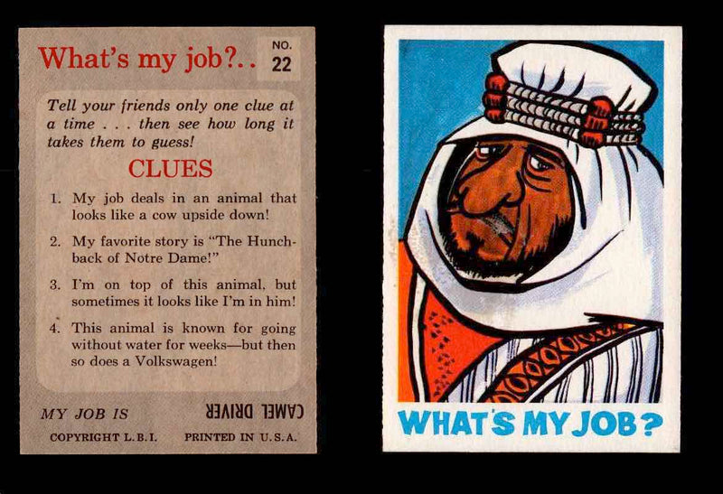 1965 What's my Job? Leaf Vintage Trading Cards You Pick Singles #1-72 #22  - TvMovieCards.com