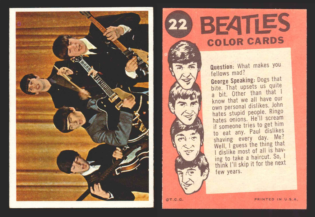 Beatles Color Topps 1964 Vintage Trading Cards You Pick Singles #1-#64 #	22  - TvMovieCards.com