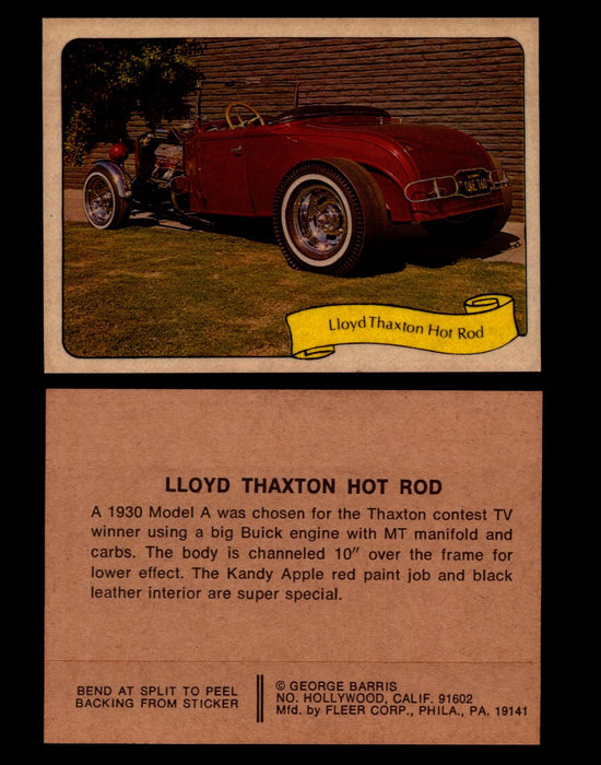 Kustom Cars - Series 2 George Barris 1975 Fleer Sticker Vintage Cards You Pick S #22 Lloyd Thaxton Hot Rod  - TvMovieCards.com
