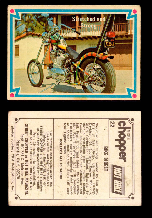 1972 Donruss Choppers & Hot Bikes Vintage Trading Card You Pick Singles #1-66 #22   Stretched and Strong  - TvMovieCards.com