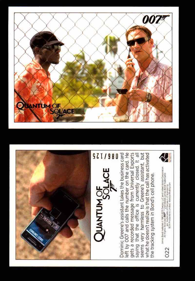 James Bond Archives Quantum of Solace Gold Parallel You Pick Single Cards #1-90 #22  - TvMovieCards.com