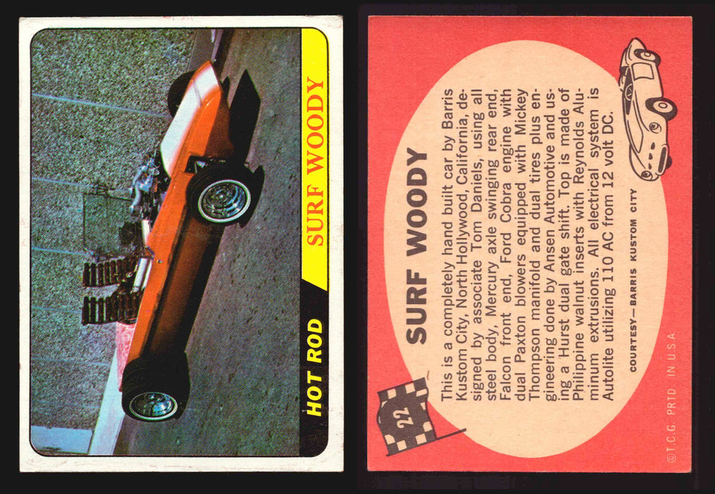 Hot Rods Topps 1968 George Barris Vintage Trading Cards #1-66 You Pick Singles #22 Surf Woody  - TvMovieCards.com