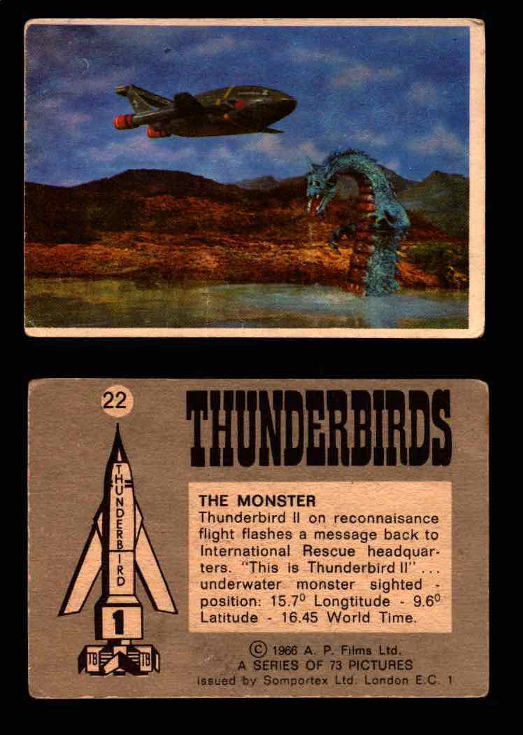 Thunderbirds Vintage Trading Card Singles #1-72 Somportex 1966 #22  - TvMovieCards.com