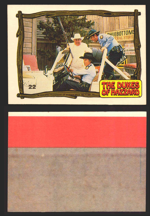 1983 Dukes of Hazzard Vintage Trading Cards You Pick Singles #1-#44 Donruss 22B   Roscoe JD and Cleatus in Daisy's jeep  - TvMovieCards.com
