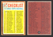 1962 Topps Baseball Trading Card You Pick Singles #1-#99 VG/EX #	22 Checklist 1-88 (marked)  - TvMovieCards.com