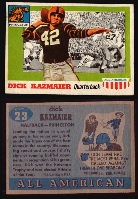 1955 Topps All American Football Trading Card You Pick Singles #1-#100 VG/EX #	23	Dick Kazmaier  - TvMovieCards.com