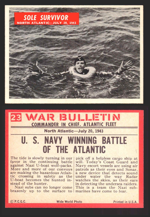 1965 War Bulletin Philadelphia Gum Vintage Trading Cards You Pick Singles #1-88 23   Sole Survivor  - TvMovieCards.com