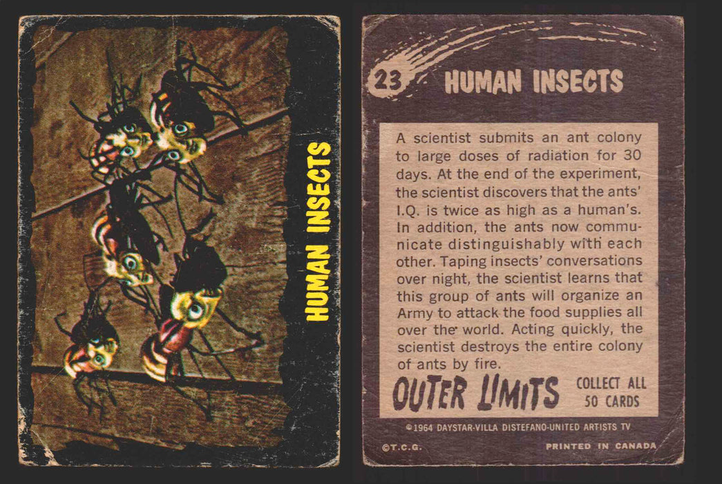 1964 Outer Limits Vintage Trading Cards #1-50 You Pick Singles O-Pee-Chee OPC 23   Human Insects  - TvMovieCards.com