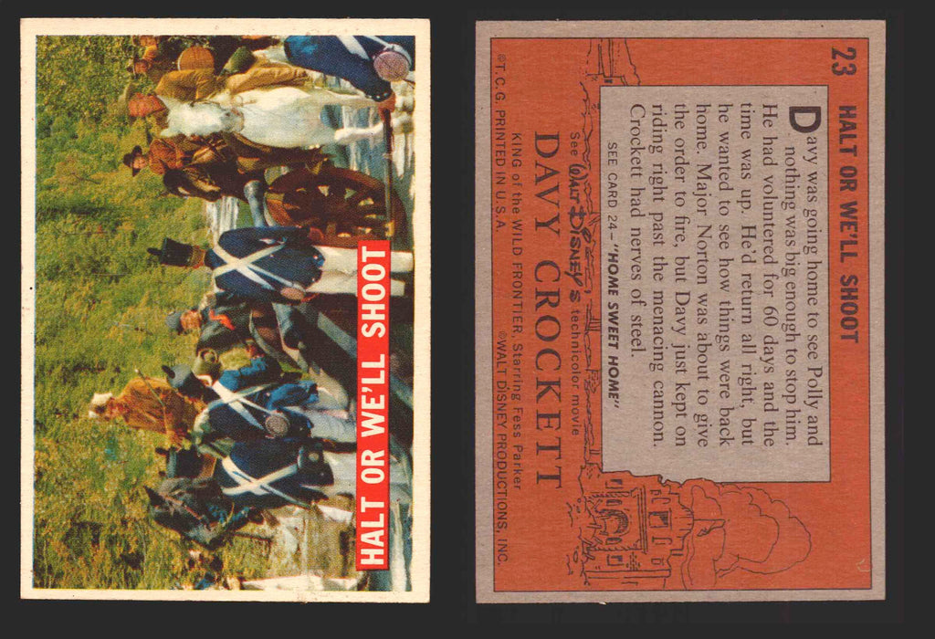 Davy Crockett Series 1 1956 Walt Disney Topps Vintage Trading Cards You Pick Sin 23   Halt or We'll Shoot  - TvMovieCards.com