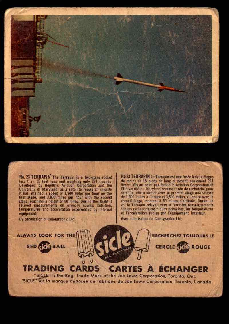 1959 Sicle Aircraft & Missile Canadian Vintage Trading Card U Pick Singles #1-25 #23 Terrapin  - TvMovieCards.com