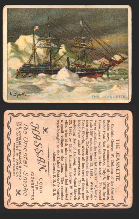 1910 T30 Hassan Tobacco Cigarettes Artic Scenes Vintage Trading Cards Singles #23 The Jeannette  - TvMovieCards.com