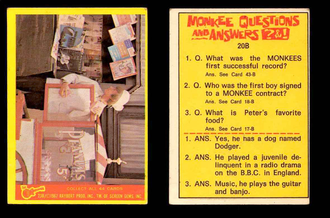 The Monkees Series B TV Show 1967 Vintage Trading Cards You Pick Singles #1B-44B #23  - TvMovieCards.com