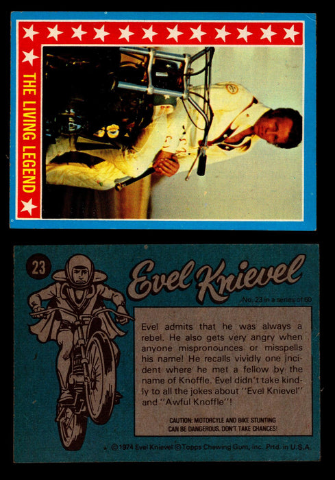 Evel Knievel Topps 1974 Vintage Trading Cards You Pick Singles #1-60 #23  - TvMovieCards.com