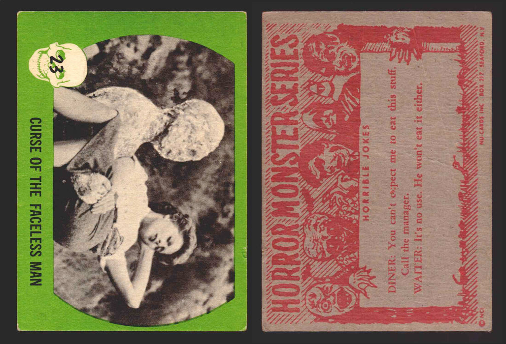 1961 Horror Monsters Series 1 Green Trading Card You Pick Singles #1-66 NuCard #	 23   Curse Of the Faceless Man  - TvMovieCards.com