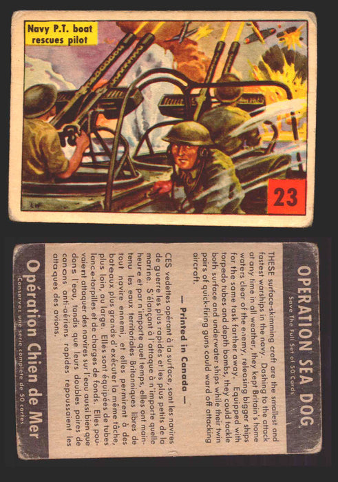1954 Parkhurst Operation Sea Dogs You Pick Single Trading Cards #1-50 V339-9 23 Navy P.T. Boat Rescues Pilot  - TvMovieCards.com