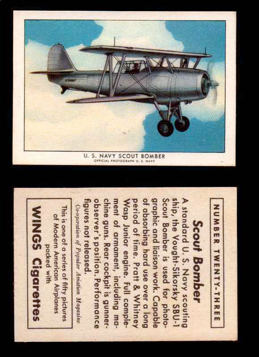 1940 Modern American Airplanes Series 1 Vintage Trading Cards Pick Singles #1-50 23 U.S. Navy Scout Bomber (Vought-Sikorsky SBU-1)  - TvMovieCards.com