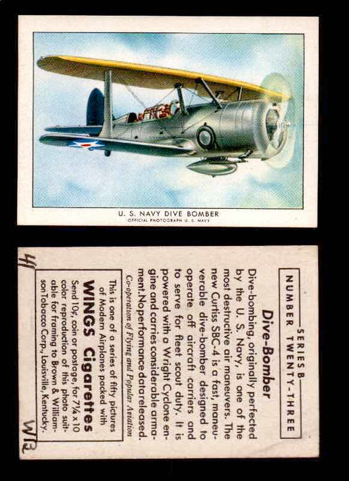 1941 Modern American Airplanes Series B Vintage Trading Cards Pick Singles #1-50 23	 	U.S. Navy Dive-Bomber  - TvMovieCards.com