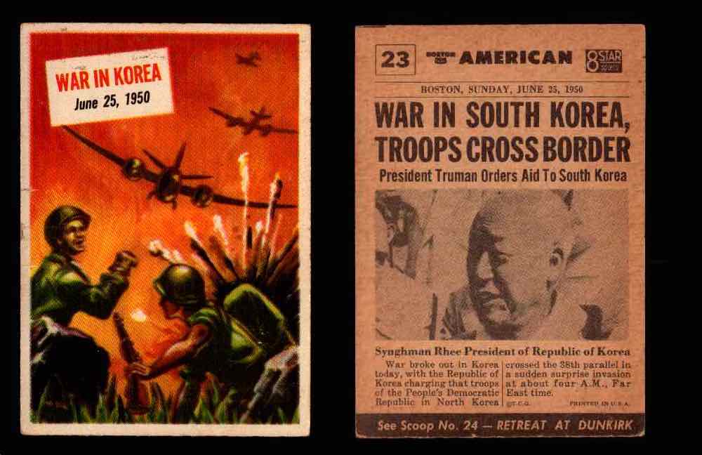 1954 Scoop Newspaper Series 1 Topps Vintage Trading Cards You Pick Singles #1-78 23   War in Korea  - TvMovieCards.com