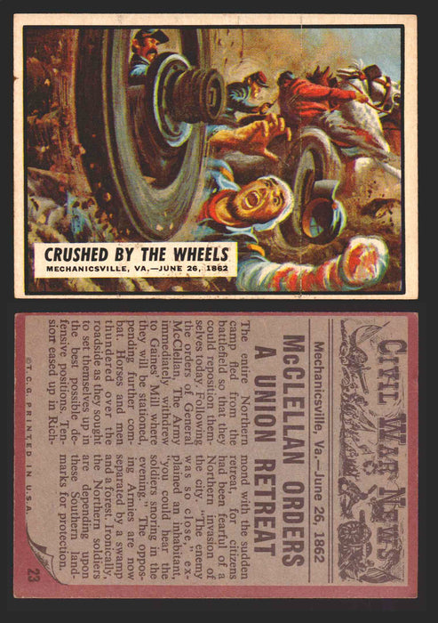 1962 Civil War News Topps TCG Trading Card You Pick Single Cards #1 - 88 23   Crushed by the Wheels  - TvMovieCards.com