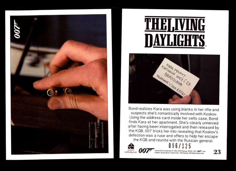 James Bond Archives The Living Daylights Gold Parallel Card You Pick Single 1-55 #23  - TvMovieCards.com