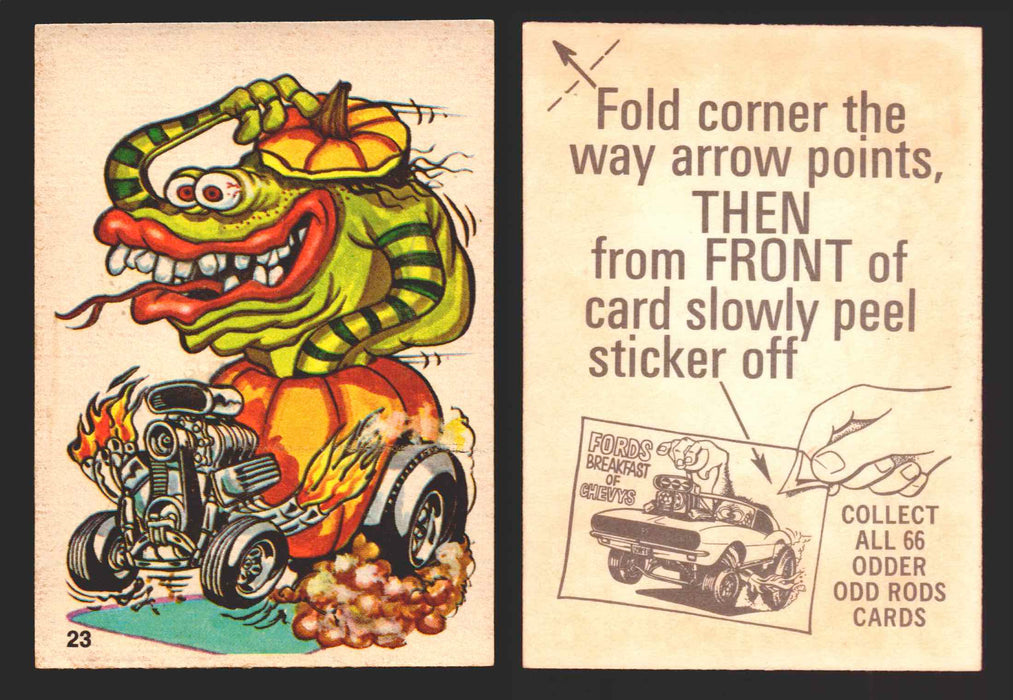 1970 Odder Odd Rods Donruss Vintage Trading Cards #1-66 You Pick Singles 23   (pumpkin monster)  - TvMovieCards.com