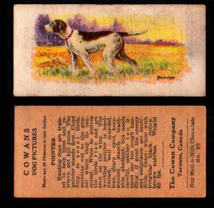 1929 V13 Cowans Dog Pictures Vintage Trading Cards You Pick Singles #1-24 #23 Pointer  - TvMovieCards.com