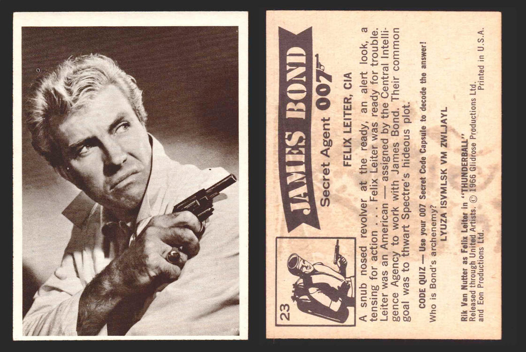 1966 James Bond 007 Thunderball Vintage Trading Cards You Pick Singles #1-66 23   Felix Leiter CIA  - TvMovieCards.com